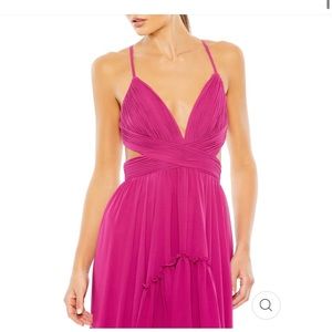 Mac Duggal Dress. BRAND NEW-Tags attached.Fushia/dark pink cut out/open back